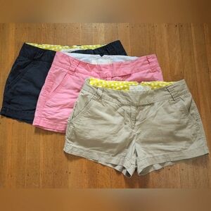 Lot of J. Crew Chino tab waist shorts - size 6